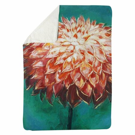 BEGIN HOME DECOR 60 x 80 in. Abstract Dahlia Flower-Sherpa Fleece Blanket 5545-6080-FL150